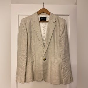 Massimo Dutti BLAZER, beige, size 12 US, 100% linen